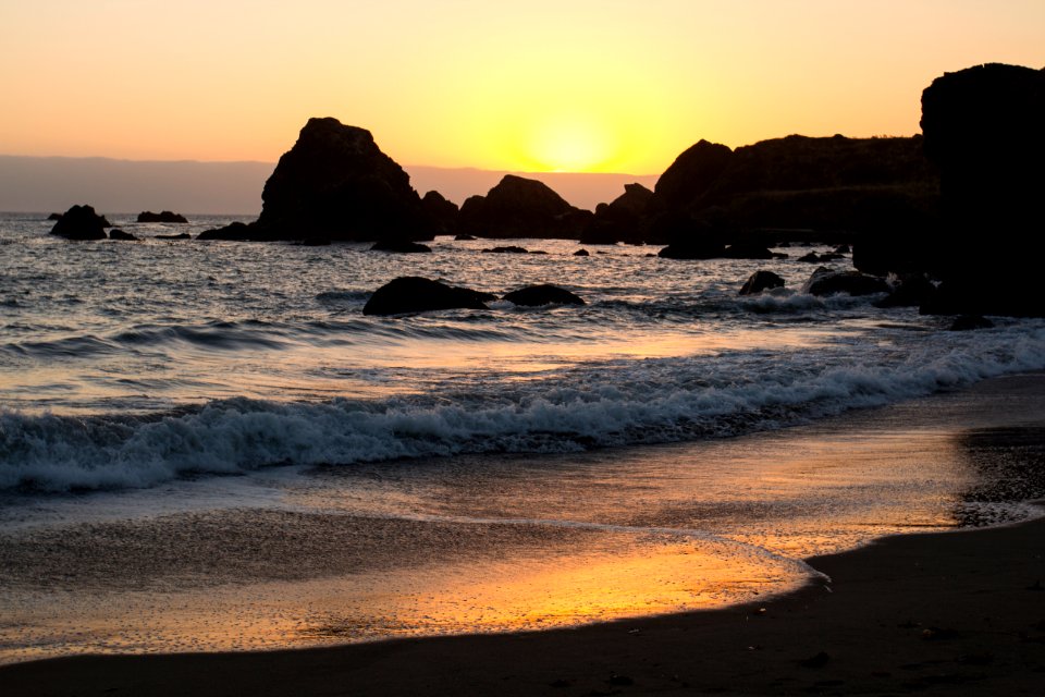 Lone Ranch Beach Oregon at sunset