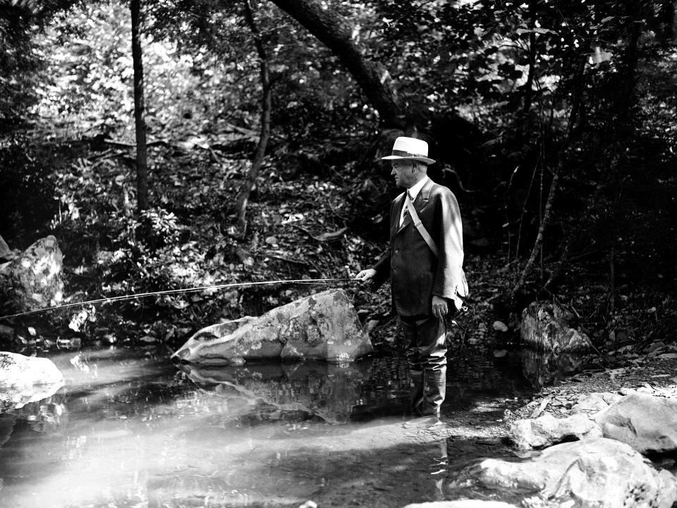 President Hoover fishing