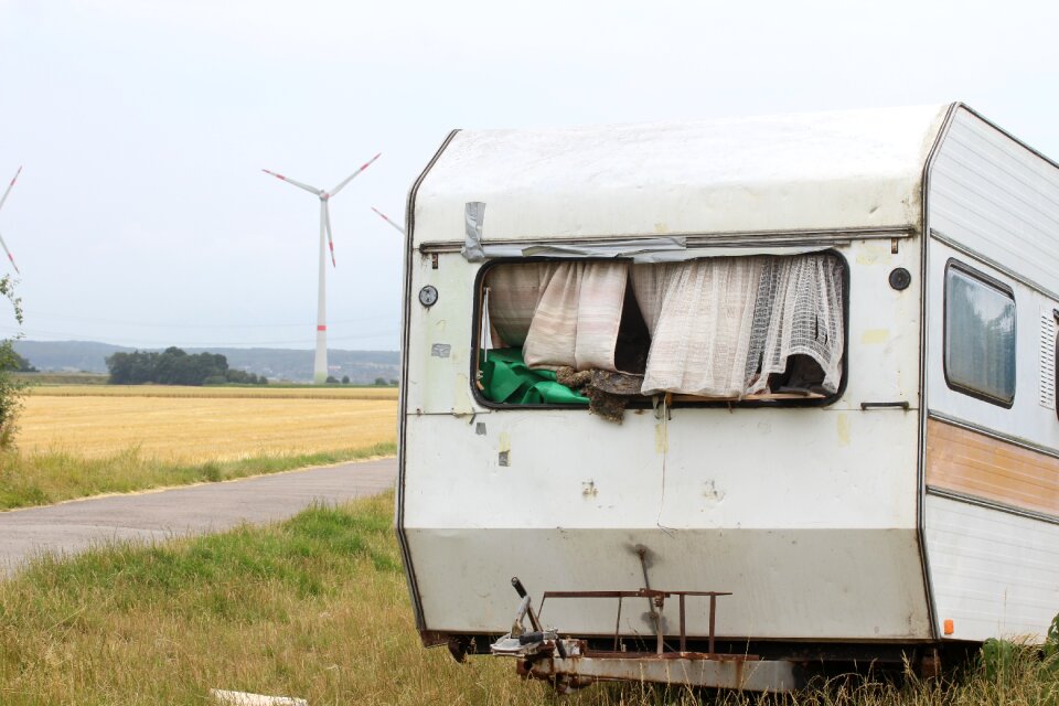 Discarded pinwheel wind energy
