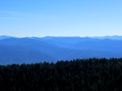 View from Larch Mountain at Columbia River Gorge in OR