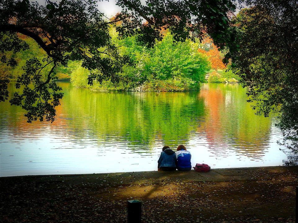 Relaxing by the lake