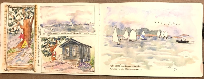 Sketchbook pages from Sailcamp