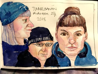 Commuters on the subway
