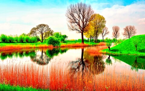 Canal lake pond photo