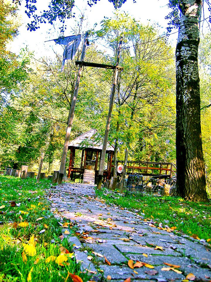 small playground at outumn