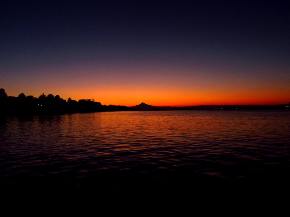 Sunrise at Columbia River and Mt. Hood