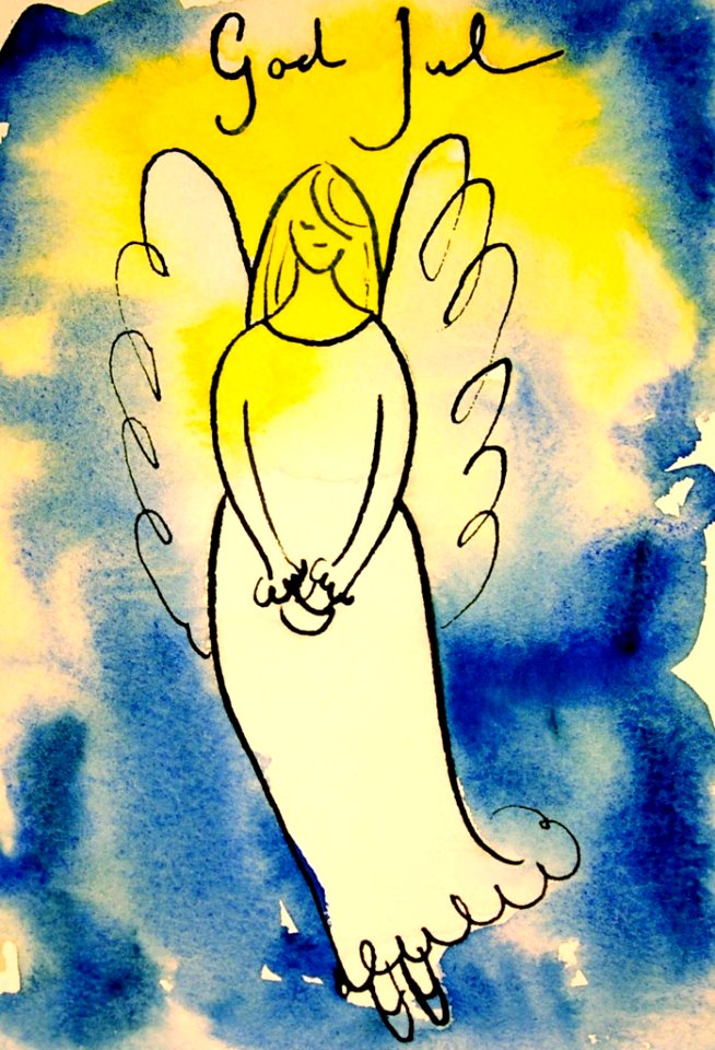 Christmas card with angel