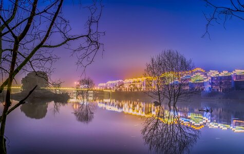 Night view dream river