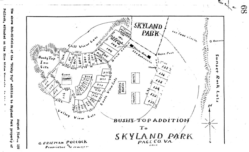 1912 Map of lots at Skyland (Historic document)