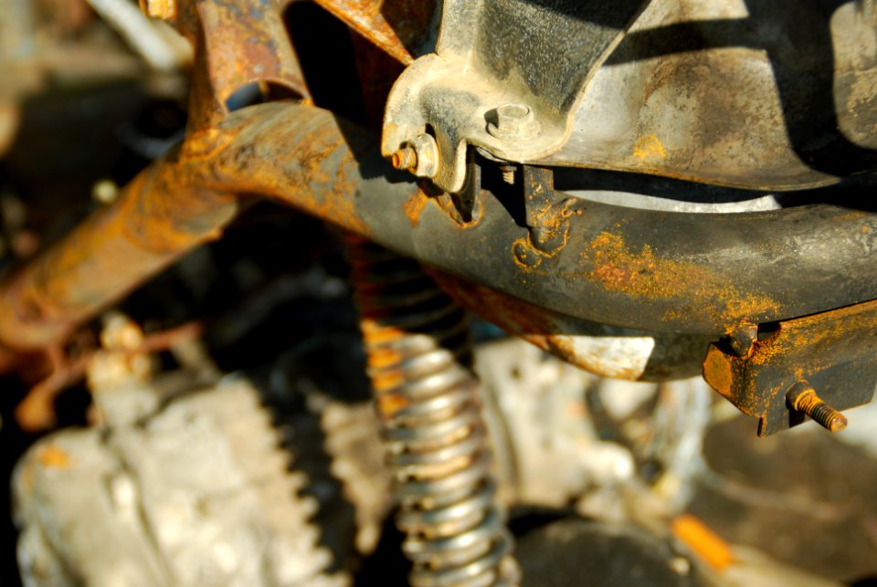 Detail of a burnt scooter