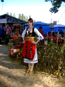 Pretty Gril in Serbian Folk Costume photo