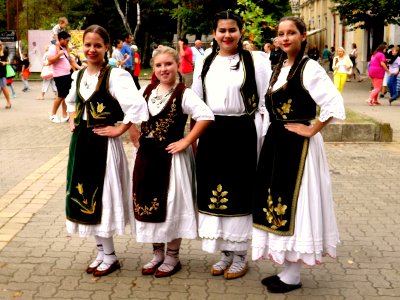 Vojvodina, girls in folk costumes