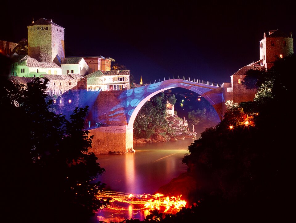 Night black bridge black old