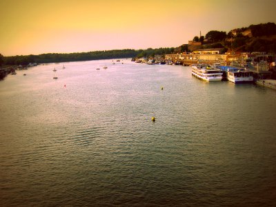 Danube river on sunset