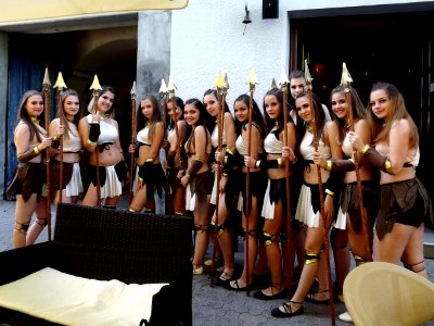 Vrsac, group of girls in Amazon costumes photo