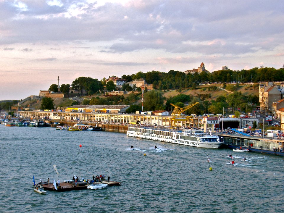 View on a city marine and Kalemegdan fortress