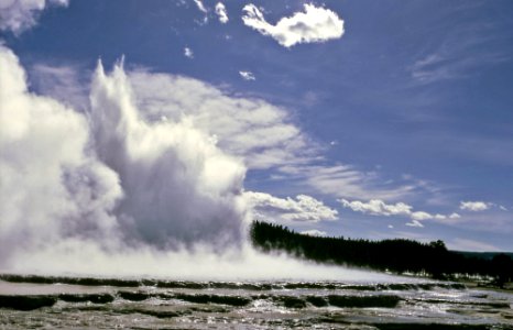 Great Fountain Geyser erupting (1967)