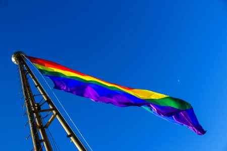 Hoisting the Pride Flag on the Space Needle photo