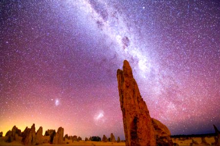 The Pinnacles, WA, Milky Way, SMC, LMC