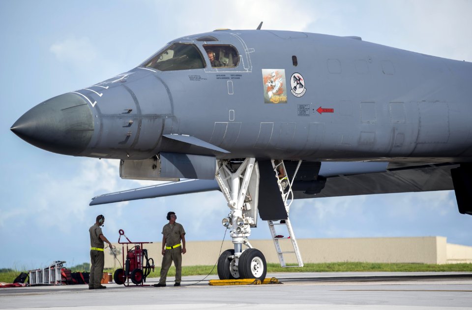 15/16 Coral Lightning Exercise - Rockwell B-1B "Lancer" bombers conduct air drills with Japanese fighters near Senkaku Islands