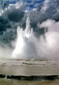 Great Fountain Geyser erupting (1974) 3