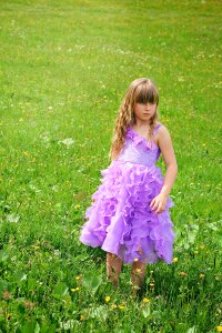 Girl blond dress photo