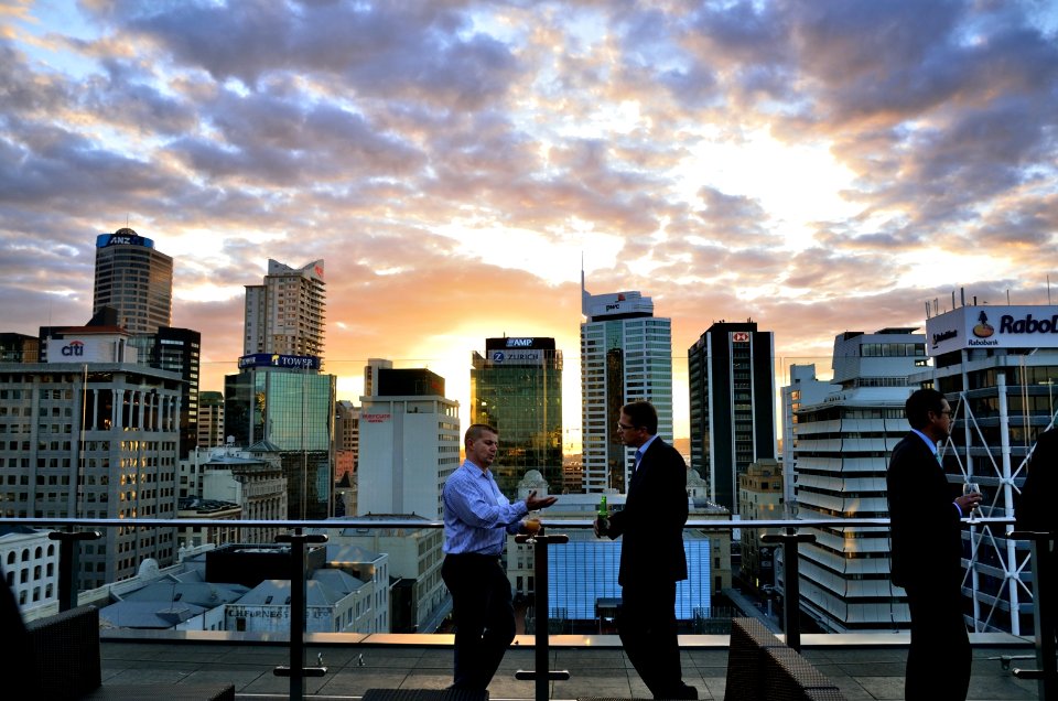 Alec Ross and Emily Banks at the AMCHAM reception in Auckland, August 31, 2012