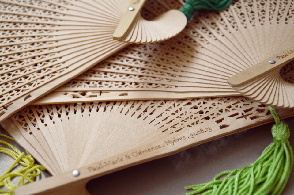 Handmade fans bamboo
