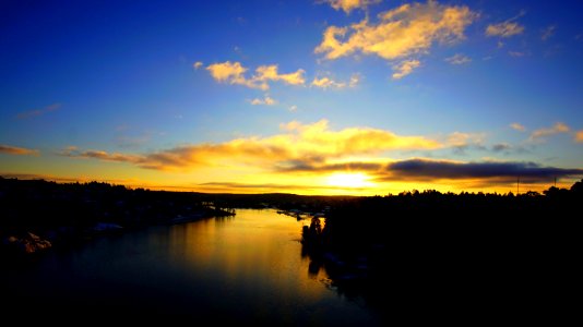 Sunset over a wintery Nacka