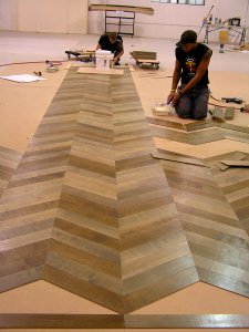How To Make a Herringbone Floor photo