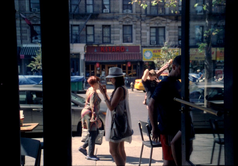 waiting outside cafe