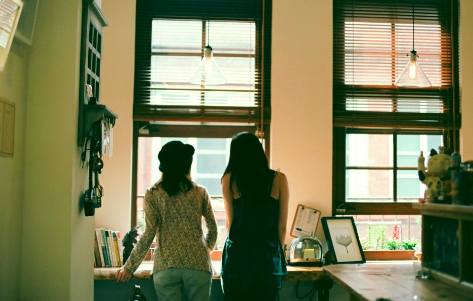 Girls Looking out the Window