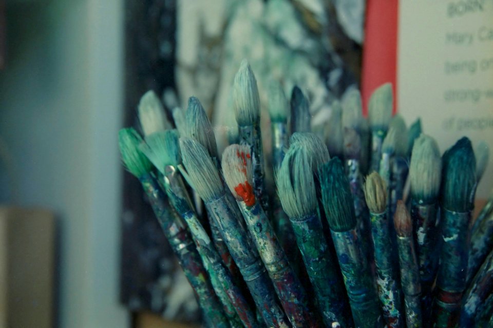 paintbrushes up close