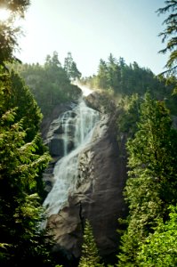Shannon Falls 3, hazy waterfall in the sun