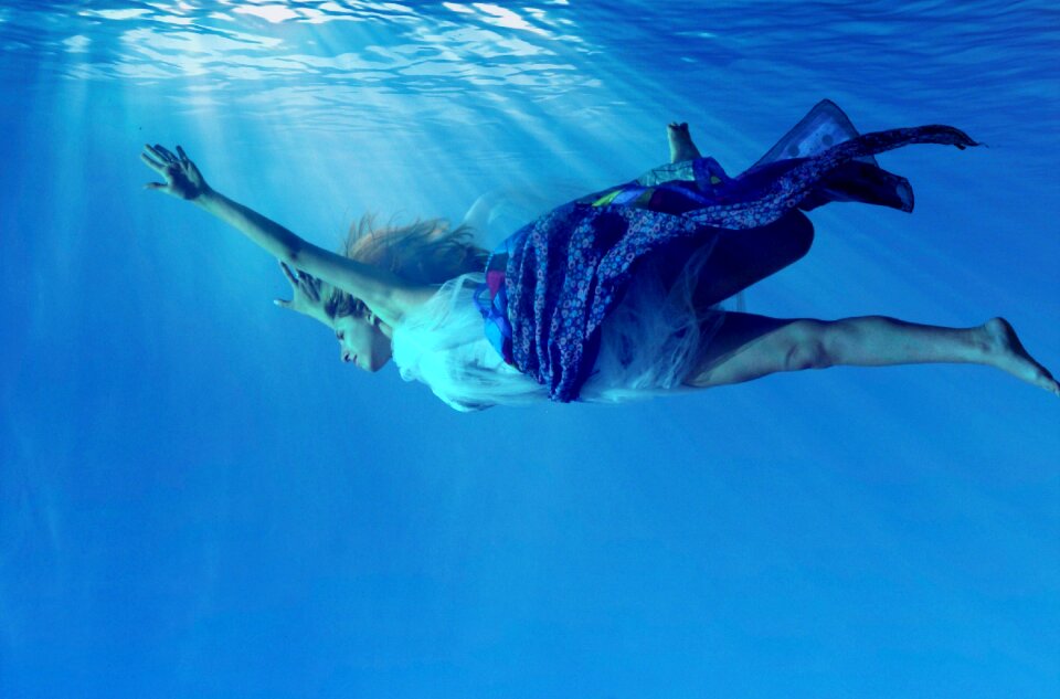 Underwater mermaid blue
