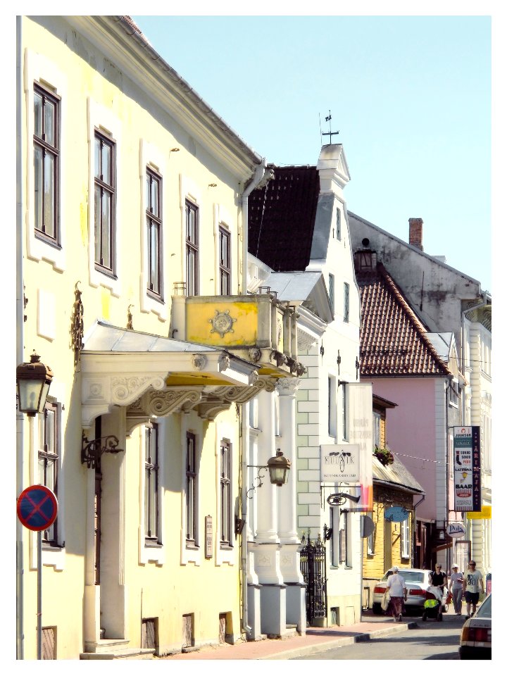 Old Town street in Parnu, Estonia