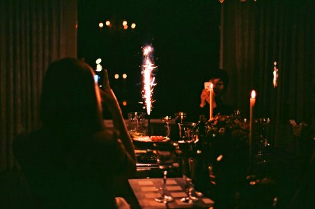 Sparkler on cake