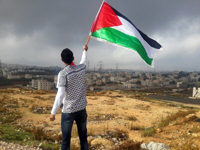 Arab waving man