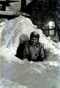 Ted in snow tunnel-1949 photo