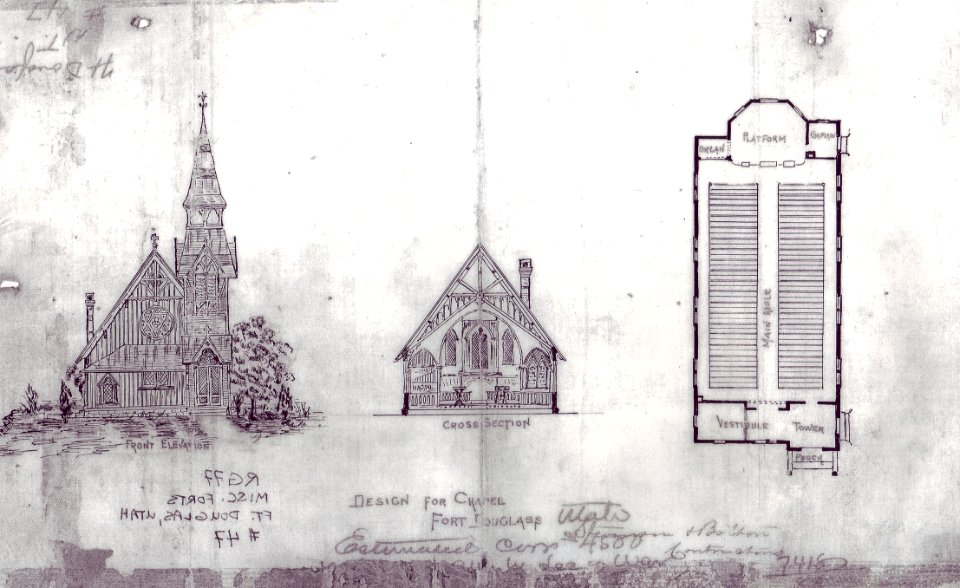 Fort Douglas, UT Chapel drawing