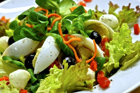 Healthy lamb's lettuce salad plate