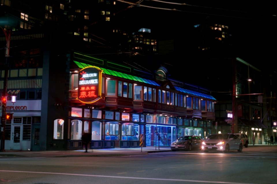 Chinatown Office building, night