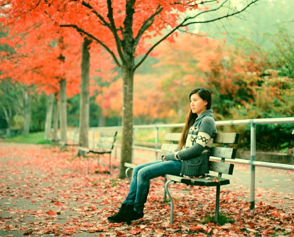Thinking on Bench, Autumn