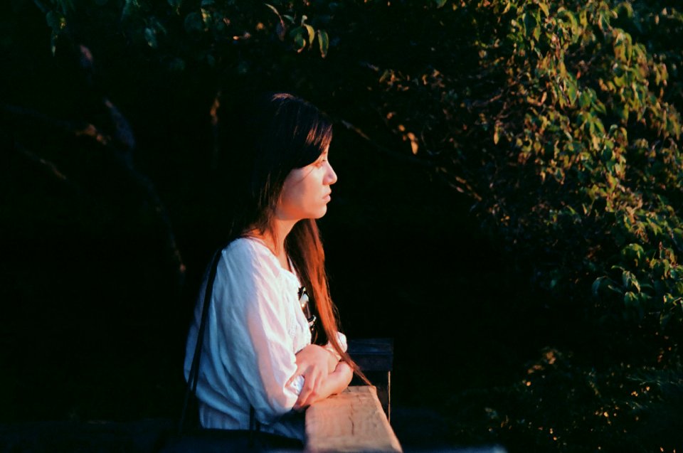 Looking out on Bridge at Sunset