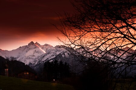 Mountains evening light mystical photo