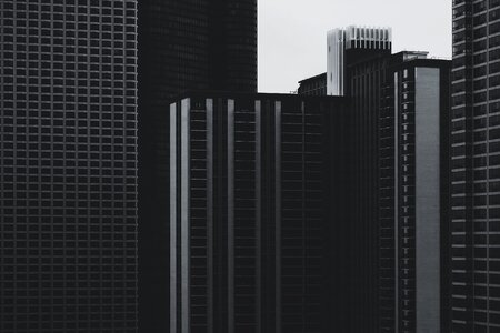 Black white building