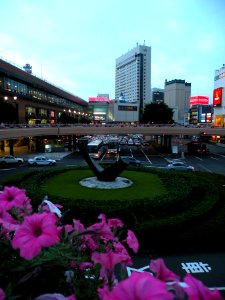 A monument and the station