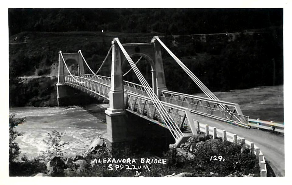 Postcard: Alexandra Bridge, near Spuzzum, BC, c.1940s