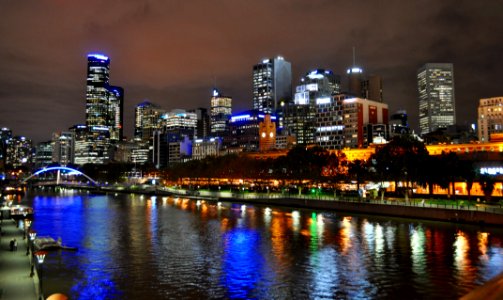 Melbourne at night photo