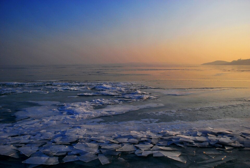 Frozen freezing lake